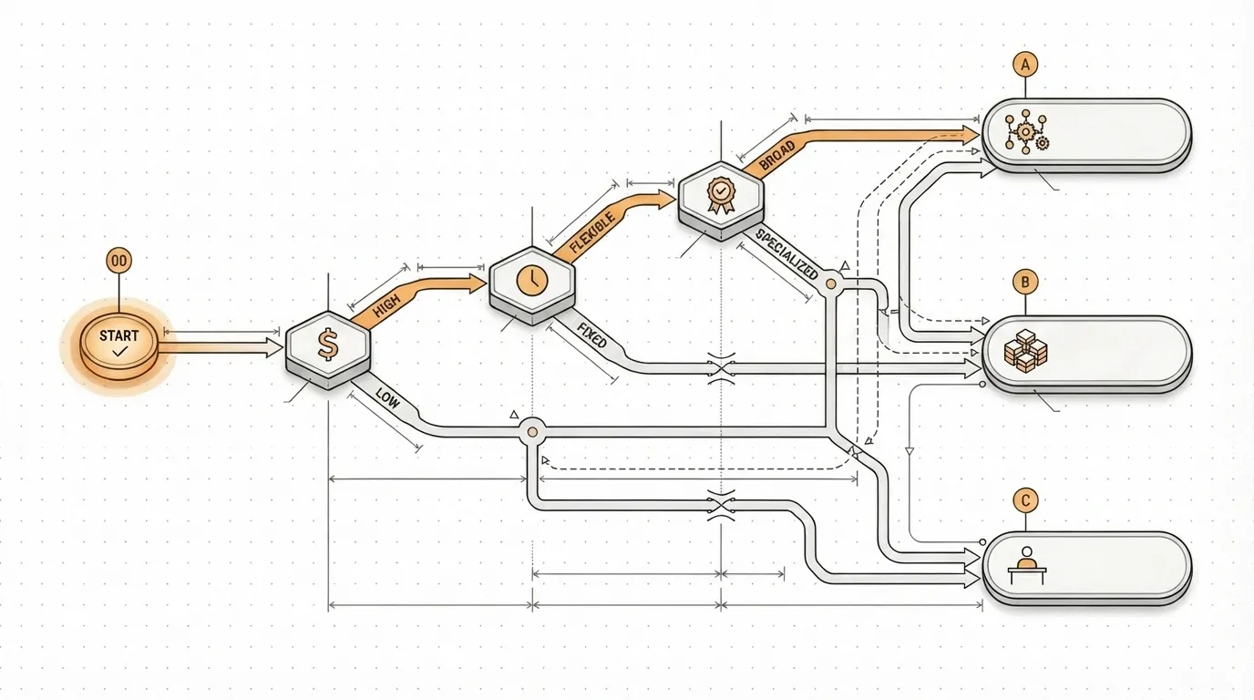 Three distinct AI business model architectures showing their operational requirements