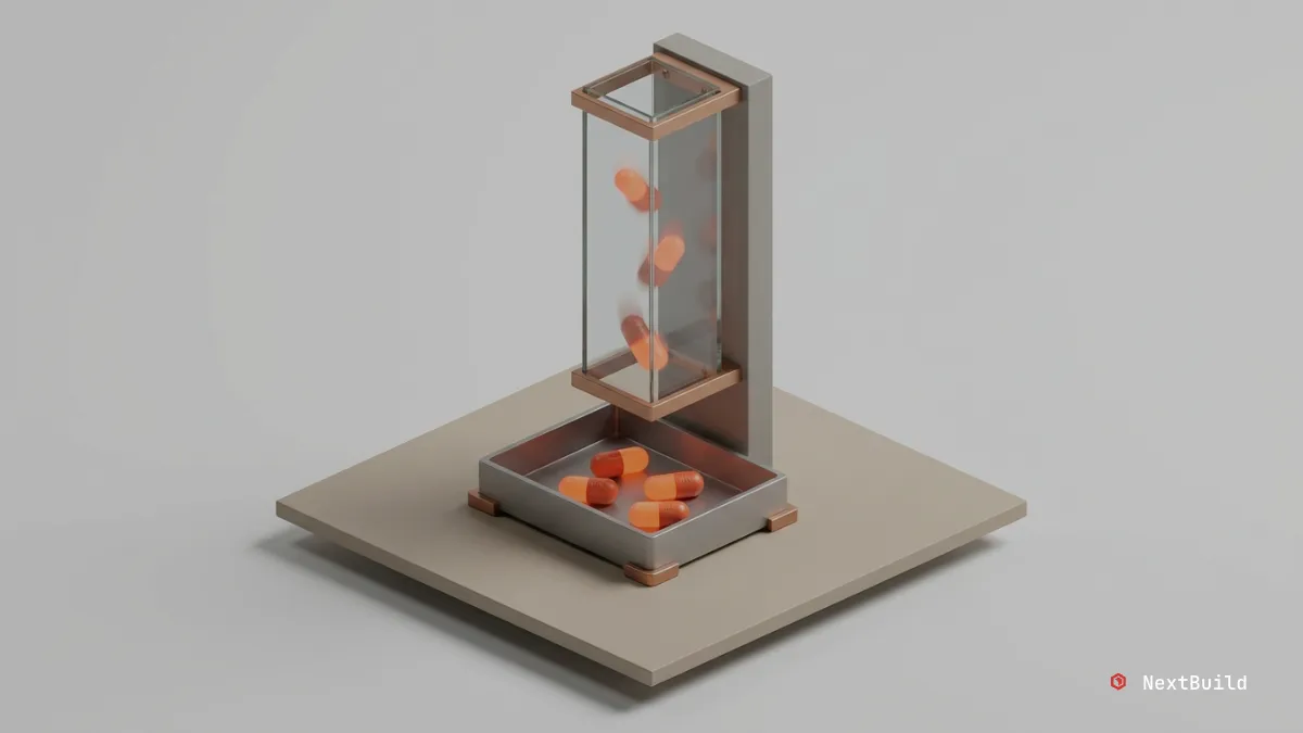 A finished AI system connected to a repeating monthly payment cycle, illustrating the shift from one-time builds to ongoing retainer revenue.