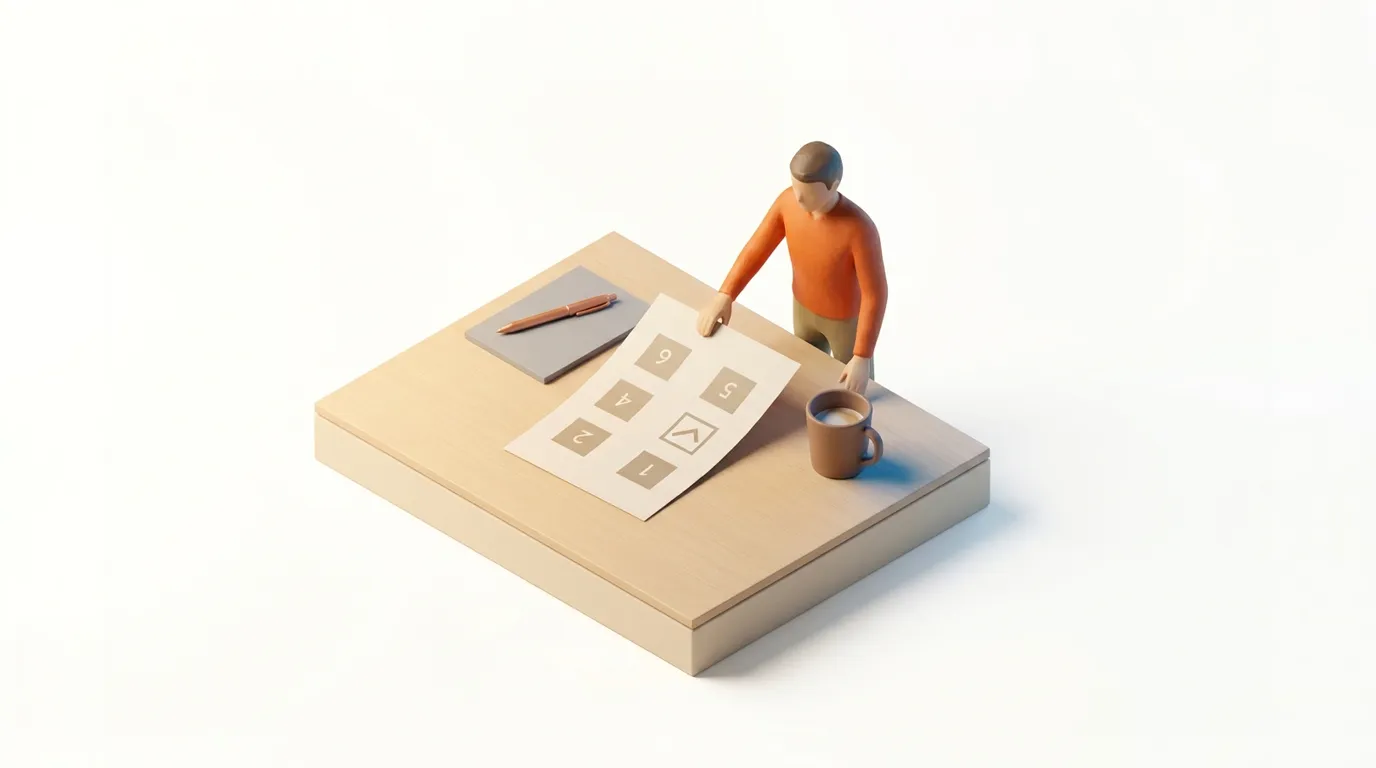 Three stacked document templates labeled intake form, scoped offer, and delivery SOP on a desk, representing a repeatable client pipeline system.